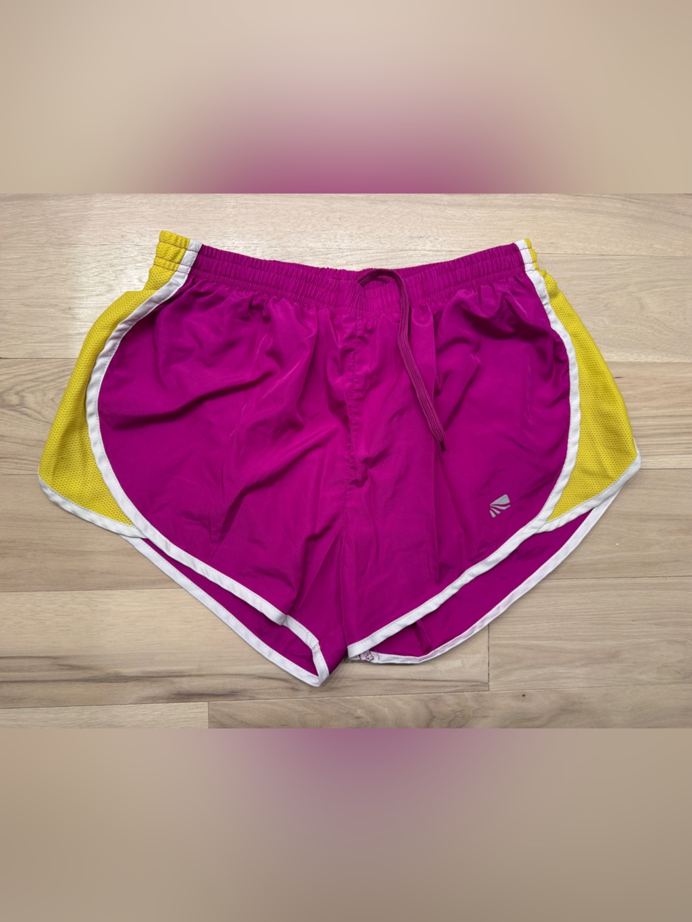 Marika Fuchsia and Yellow Athletic Running Shorts